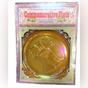 Vintage American Bicentennial 1776-1976 Commemorative Liberty Bell Glass Plate